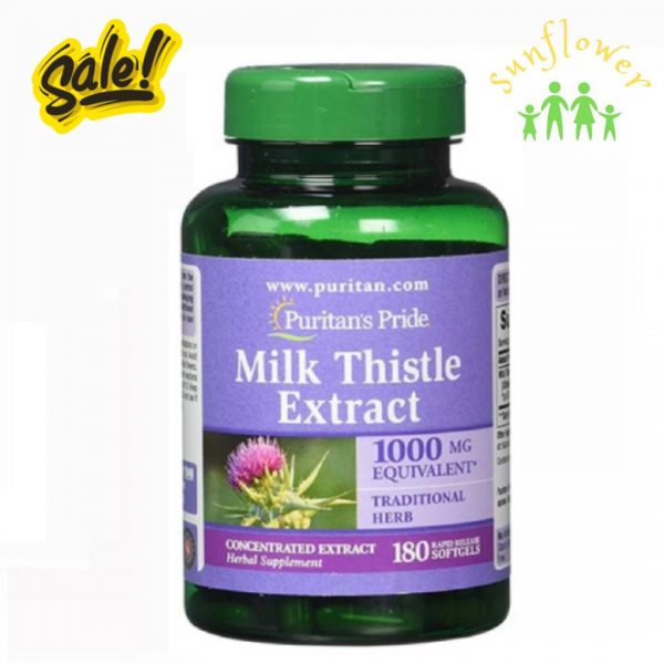 Bổ gan Puritan’s Pride Milk Thistle Extract 1000mg 180 viên của Mỹ