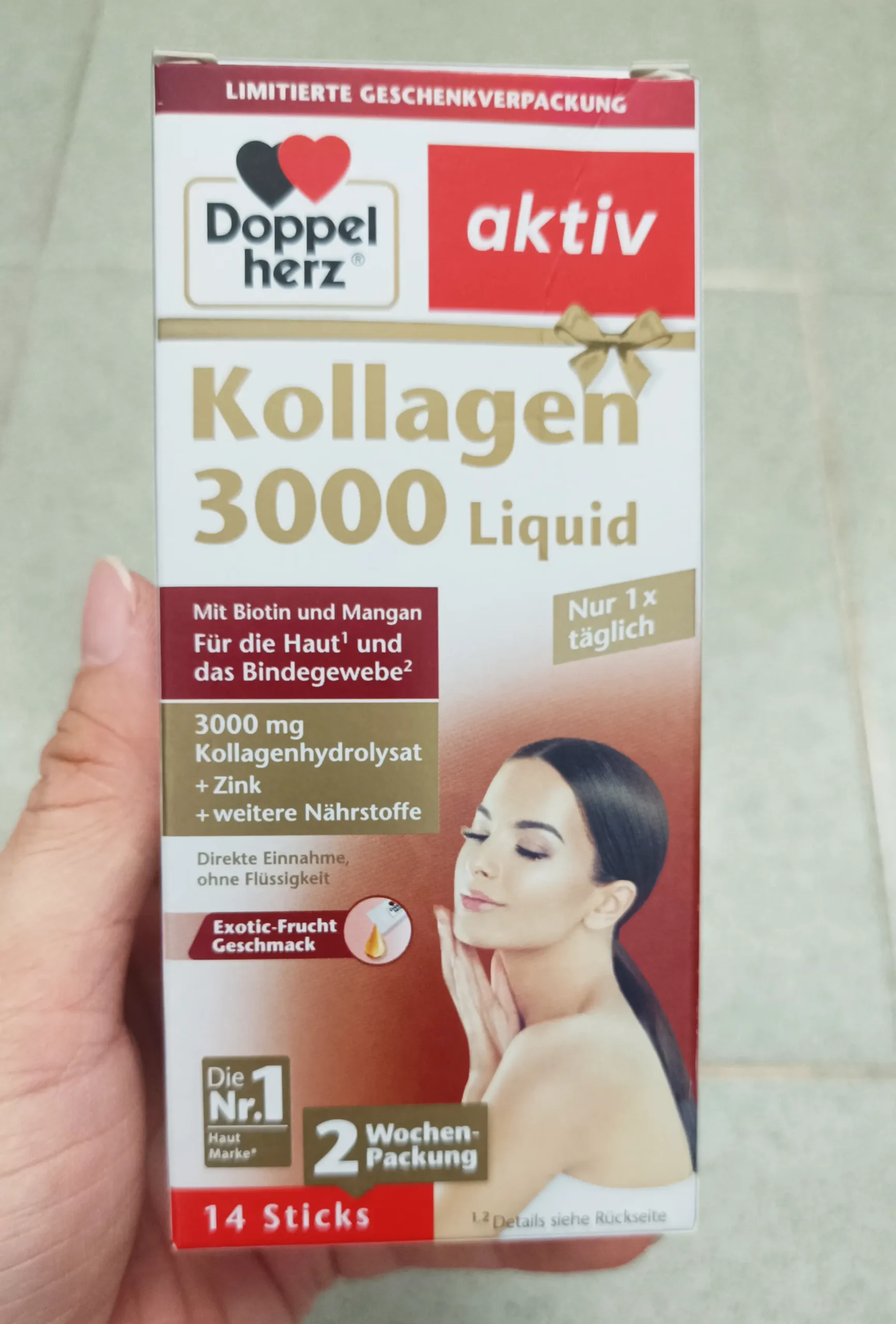 Collagen Doppelherz Kollagen 3000 Liquid hộp 14 gói của Đức Collagen Doppelherz Kollagen 3000 Liquid hộp 14 gói