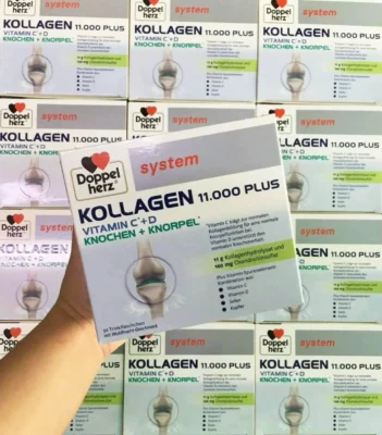 Collagen Thủy Phân Doppelherz Kollagen 11000 Plus hộp 30 ống của Đức Collagen Thủy Phân Doppelherz Kollagen 11.000 Plus