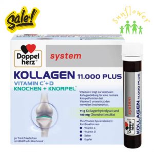 Collagen Thủy Phân Doppelherz Kollagen 11000 Plus hộp 30 ống của Đức