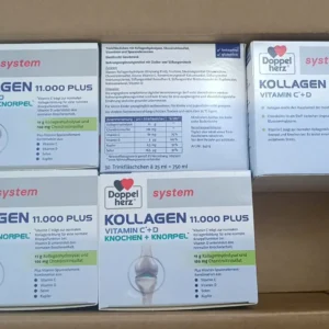 Collagen Thủy Phân Doppelherz Kollagen 11000 Plus hộp 30 ống của Đức Collagen thủy phân Doppelherz Kollagen 11000 Plus