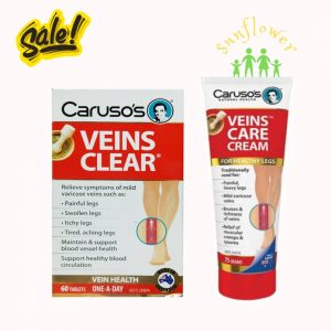 Combo Kem Bôi Và Viên Uống Caruso’s Veins Clear Ngừa Suy Giãn Tĩnh Mạch Úc