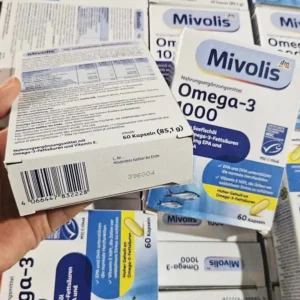 Viên uống dầu cá Mivolis Omega 3 1000mg 60 viên của Đức DẦU CÁ MIVOLIS OMEGA 3 1000 MG VITAMIN E CỦA ĐỨC