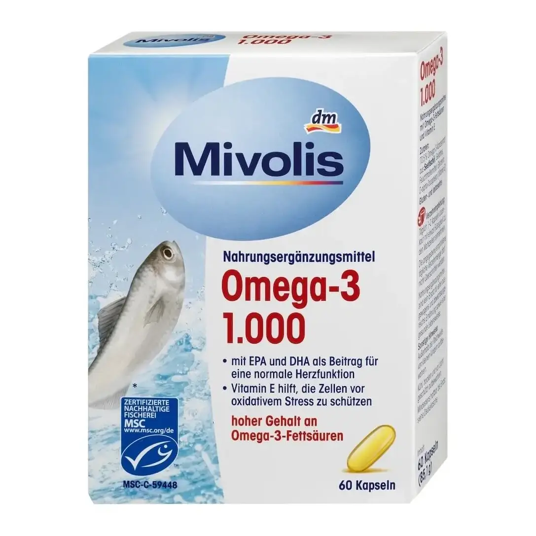 Dầu cá Mivolis Omega 3 vitamin E 1000mg 60 viên của Đức Dầu Cá Mivolis Omega 3 1000 mg - Chính Hãng Đức
