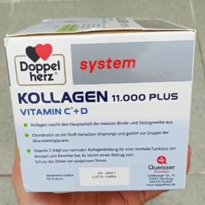 Collagen Thủy Phân Doppelherz Kollagen 11000 Plus hộp 30 ống của Đức Doppelherz Kollagen 11.000 Plus hộp 30 x 25 ml của Đức