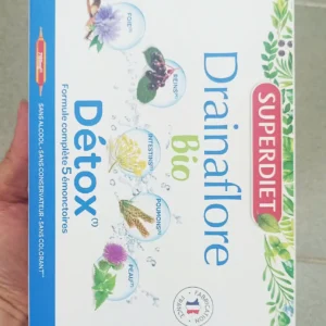 Thải độc nội tạng Superdiet Drainaflore Bio Detox hộp 20 ống x 15ml của Pháp Drainaflore Bio Detox 20 ống thải độc nội tạng, thanh lọc cơ thể