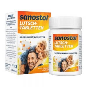Viên Ngậm Sanostol Bổ Sung Canxi & Multi-Vitamin Tổng Hợp + Canxi, cho trẻ trên 4 tuổi