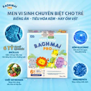 Men Sống Bạch Mai Pro 6 tỷ lợi khuẩn hỗ trợ tiêu hóa, tăng cường miễn dịch cho bé hộp 15 ống 10ml