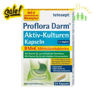 Men tiêu hóa tetesept Proflora Darm Aktiv-Kulturen Kapseln hộp 24 viên của Đức