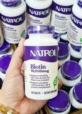 Natrol Biotin 10000 mcg là viên uống hỗ trợ mọc tóc