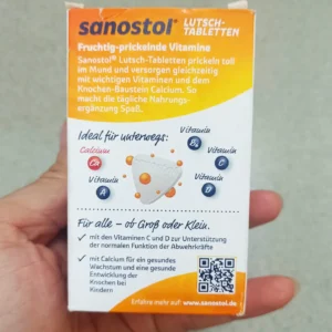 Ngậm bổ xung canxi và vitamin Sanostol Lutschtabletten của Đức 75 viên