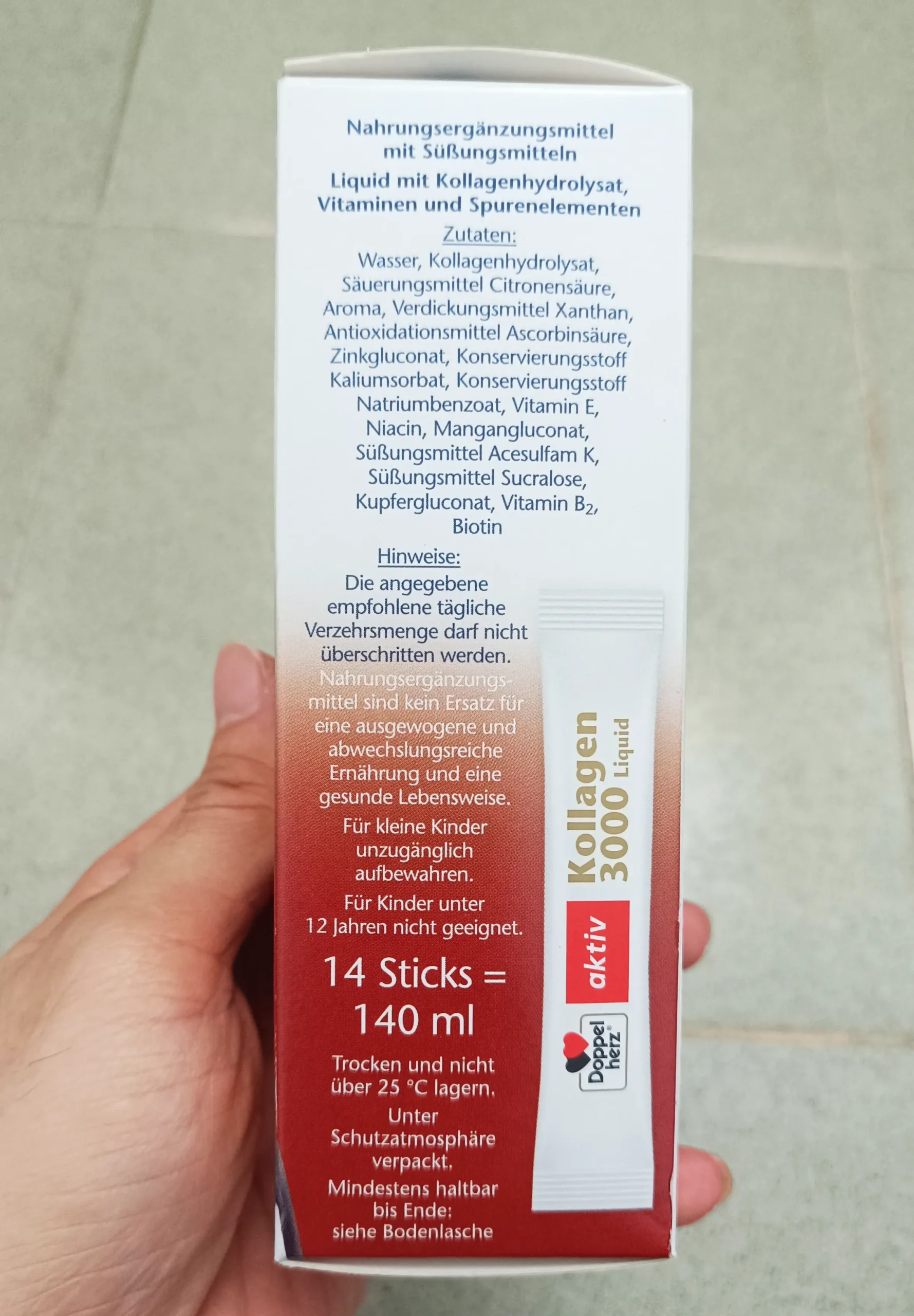 Collagen Doppelherz Kollagen 3000 Liquid hộp 14 gói của Đức Nước uống Doppelherz Kollagen 3000 Liquid Đức 14 gói