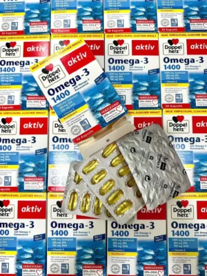 Dầu cá Doppelherz Omega-3 1400 hộp 30 viên của Đức OMEGA-3 1400 MG DOPPELHERZ AKTIV HÀM LƯỢNG CAO- Đức (30 viên)