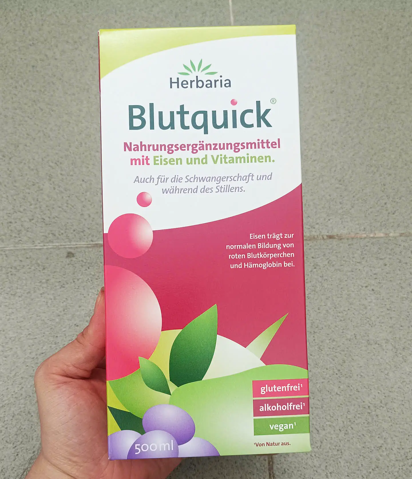 Siro sắt hữu cơ Blutquick Herbaria 500ml của Đức SẮT HỮU CƠ BLUTQUICK HERBARIA 500ml