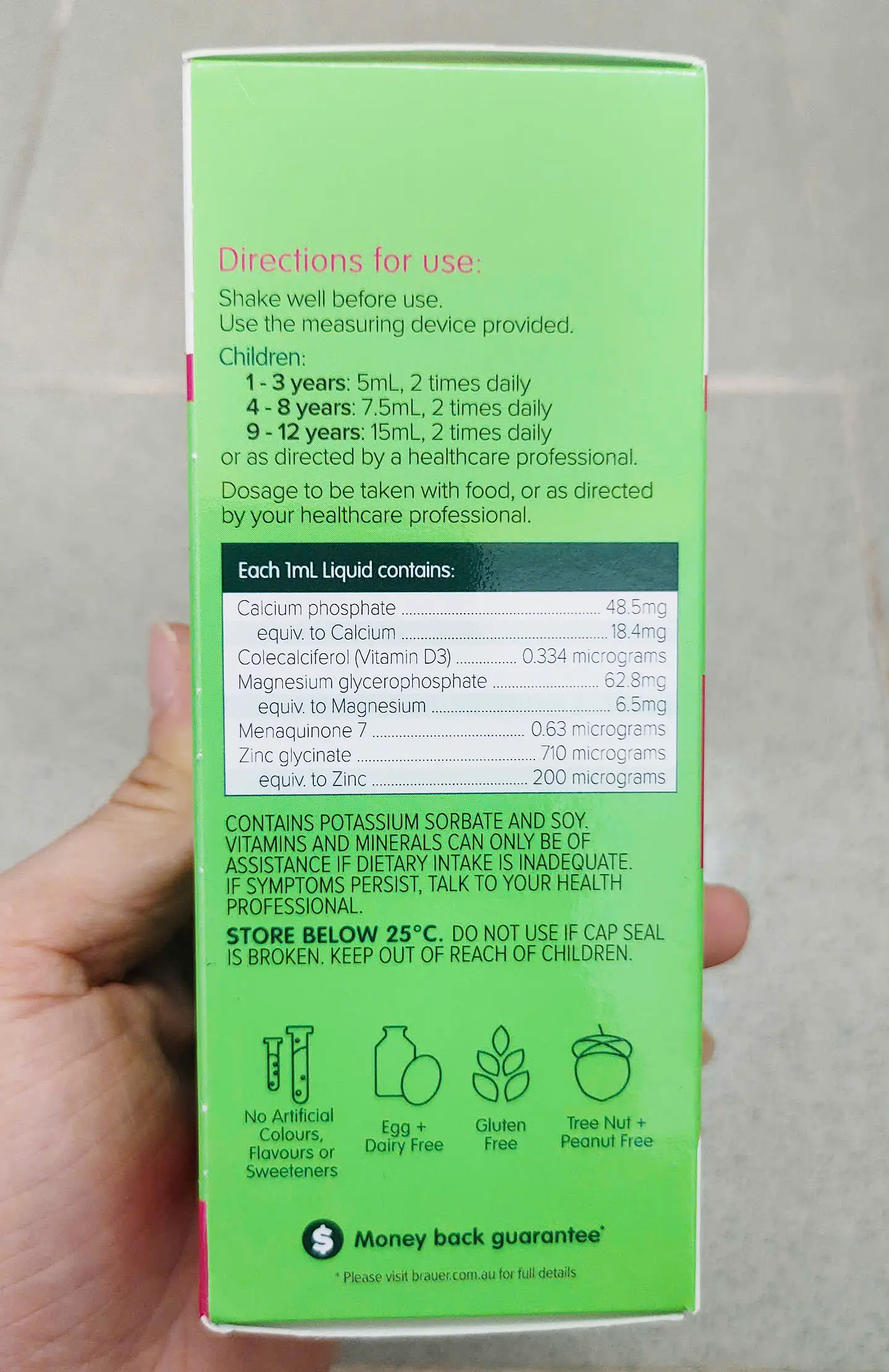 Siro canxi Brauer Kids Calcium with Magnesium & ZinC 200ml của Úc Siro Brauer Kids Liquid Calcium with Magnesium & Zinc 200ml của Úc