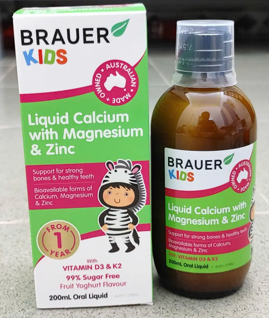 Siro canxi Brauer Kids Calcium with Magnesium & ZinC 200ml của Úc Siro Brauer Kids Liquid Calcium with Magnesium & Zinc 200ml