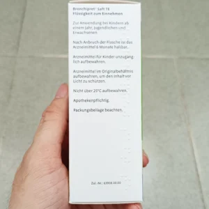 Siro ho Bronchipret Saft TE 100 ml Bionorica của Đức trị ho đờm nặng, viêm phế quản cho trẻ từ 1 tuổi Siro Bronchipret Saft TE trị ho long đờm 100ml