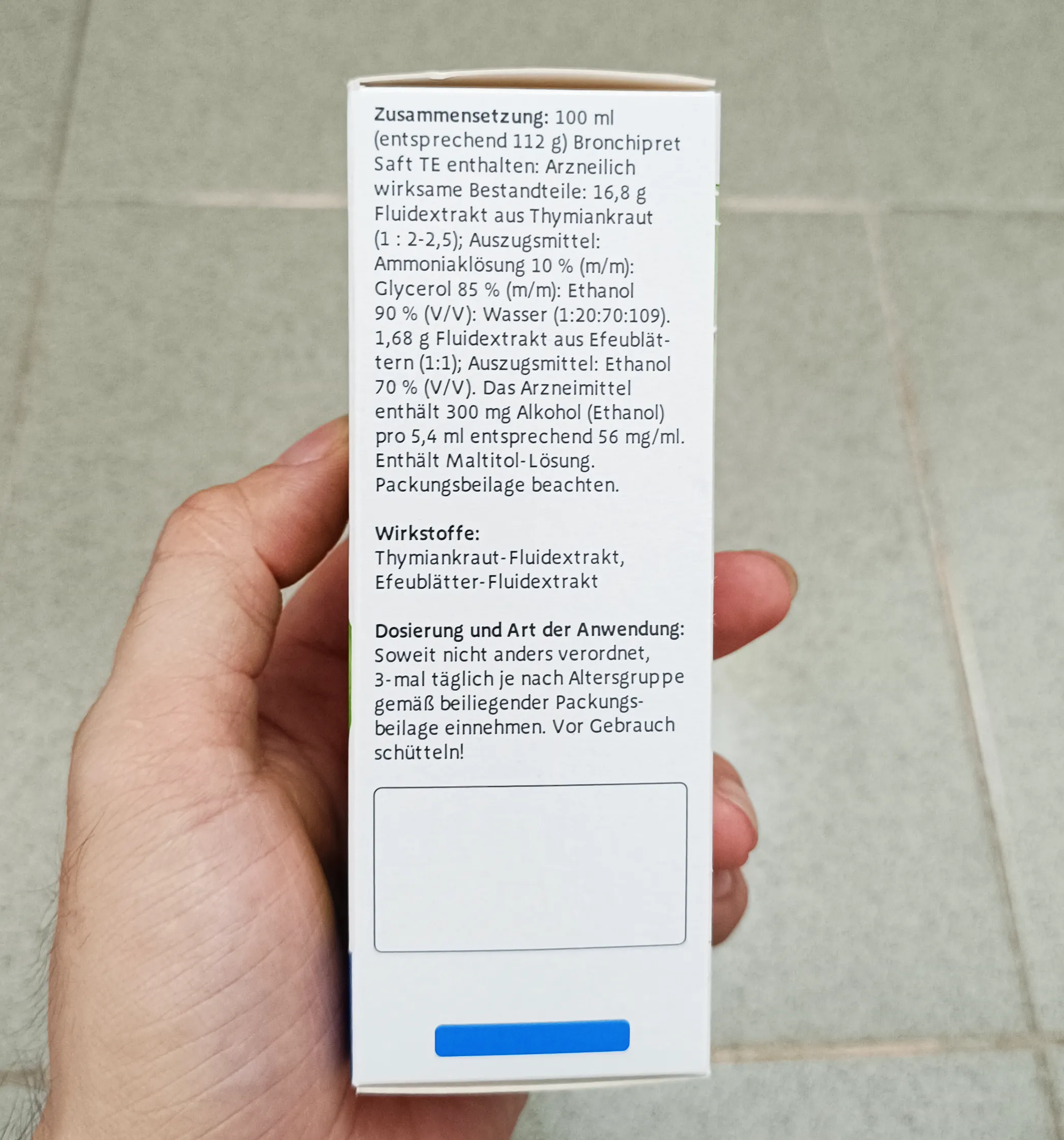 Siro ho Bronchipret Saft TE 100 ml Bionorica của Đức trị ho đờm nặng, viêm phế quản cho trẻ từ 1 tuổi Siro Bronchipret trị ho đờm, viêm phế quản cho bé 100ml