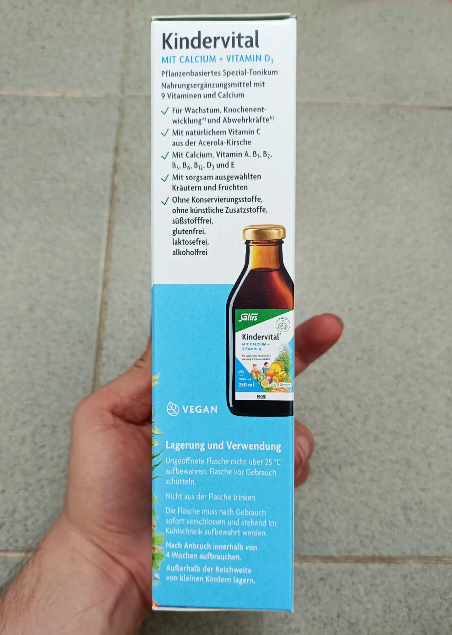 Siro canxi Kindervital Mit Calcium+Vitamin D3 250ml của Đức Siro Kindervital Bio bổ sung Canxi và Vitamin D3, 250ml