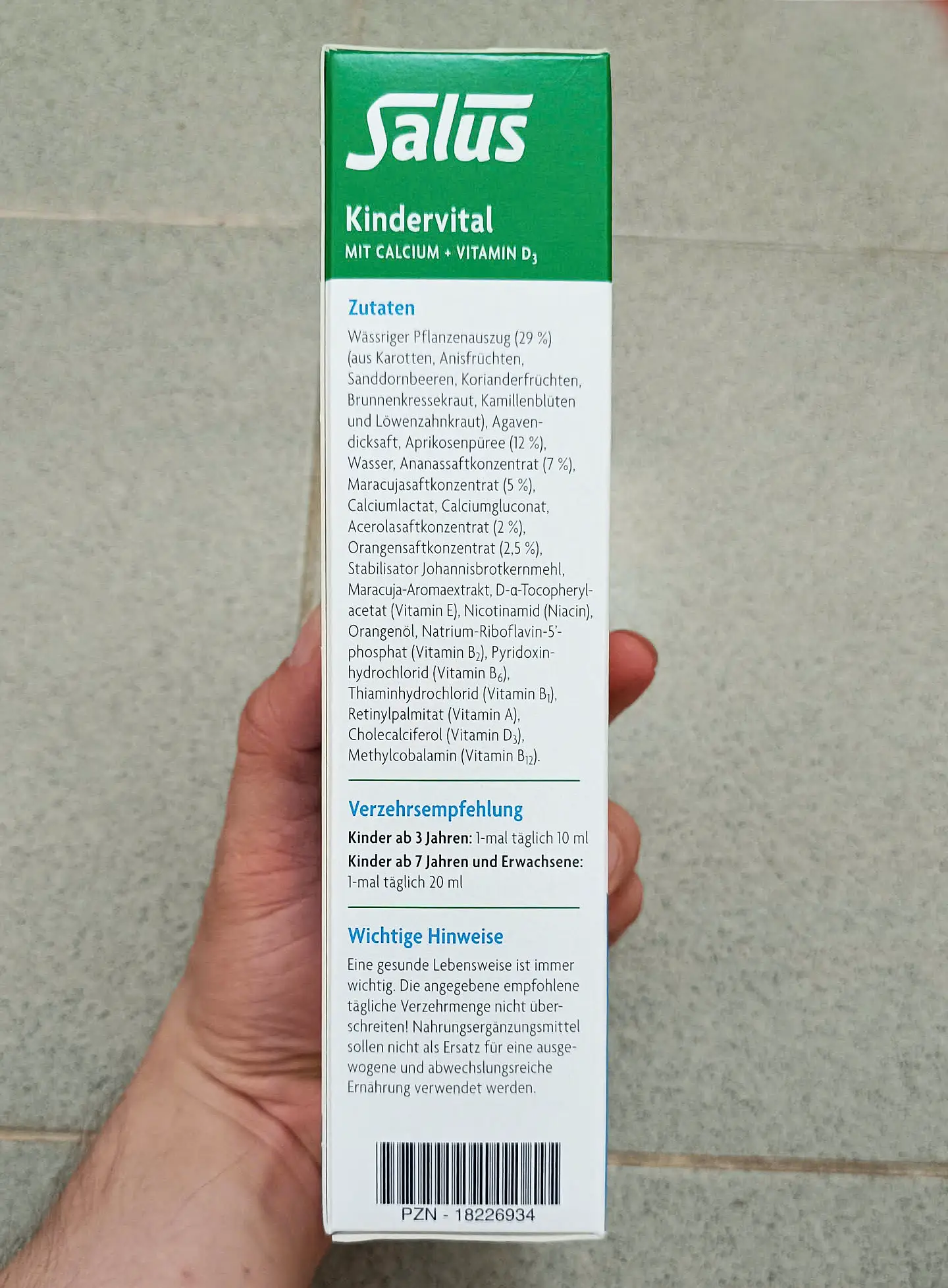 Siro canxi Kindervital Mit Calcium+Vitamin D3 250ml của Đức Siro Kindervital Mit Calcium+Vitamin D3 250ml