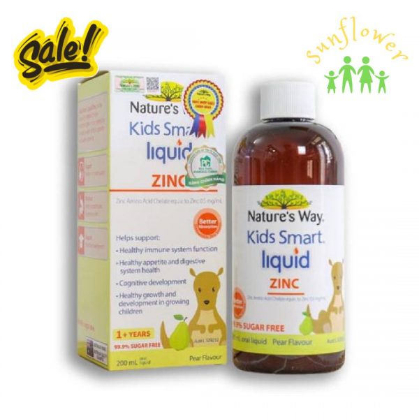 Siro kẽm Nature's Way Kids Smart Liquid ZinC 200ml của Úc