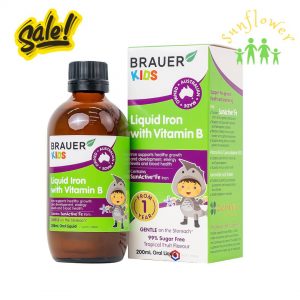 Siro sắt Brauer Kids Liquid Iron With Vitamin B 200ml của Úc