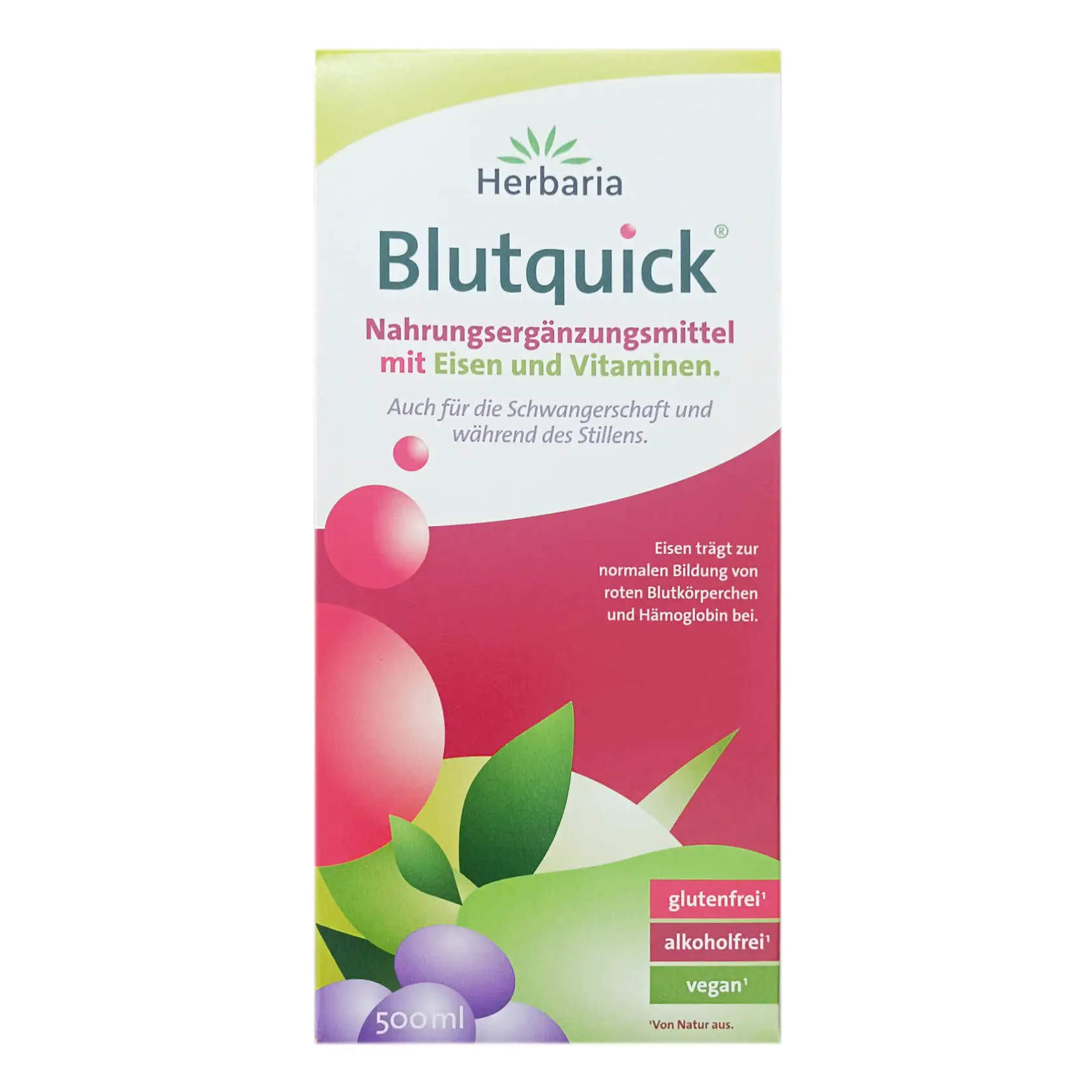 Siro sắt hữu cơ Blutquick Herbaria 500ml của Đức Siro sắt hữu cơ Herbaria Blutquick bổ sung sắt và vitamin, 500ml