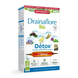 Superdiet Detox Drainaflore Bio 15 ống thủy tinh