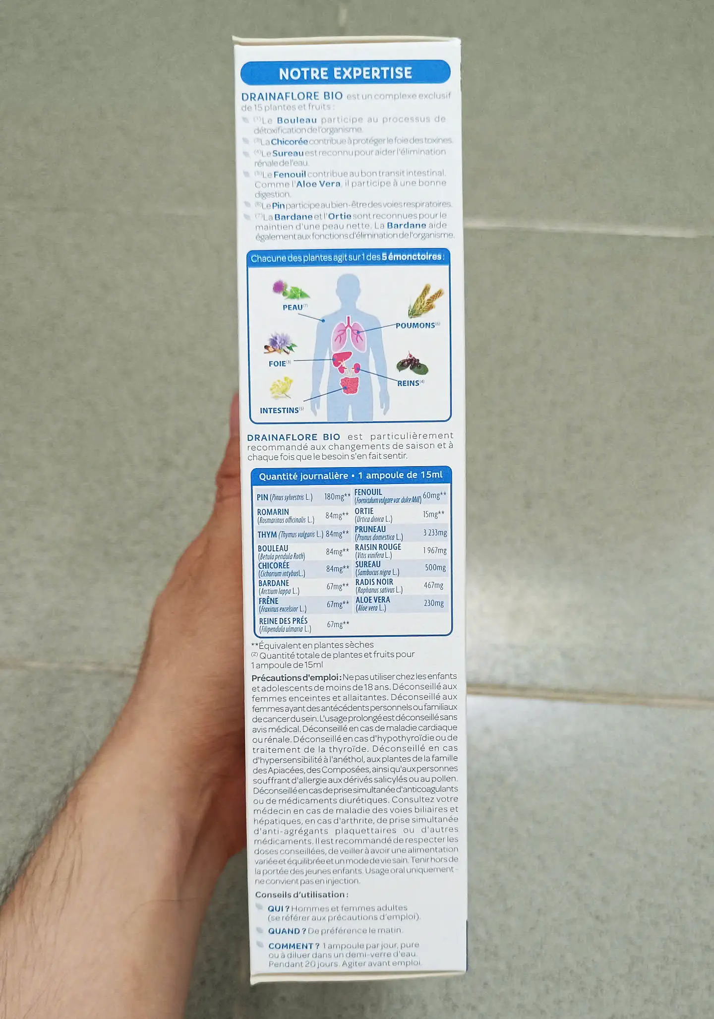 Thải độc nội tạng Superdiet Drainaflore Bio Detox hộp 20 ống x 15ml của Pháp Thải độc Detox Superdiet Drainaflore Bio 5 in 1 của Pháp (20 ống x 15ml)
