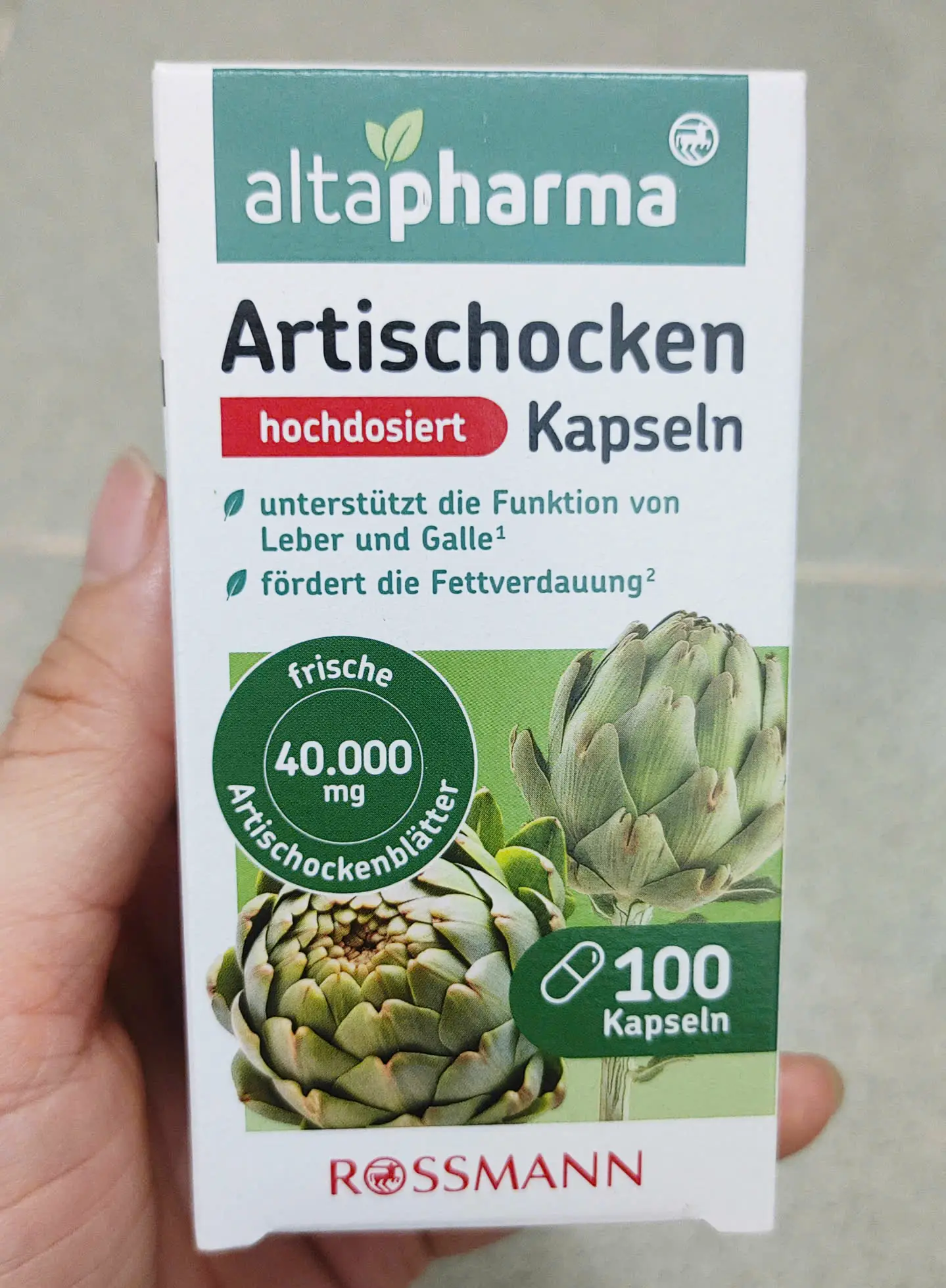 Viên uống bổ gan Altapharma Artischocken Kapseln lọ 100 viên của Đức Thuốc Bổ Gan Altapharma Artischocken, 100 Viên của Đức