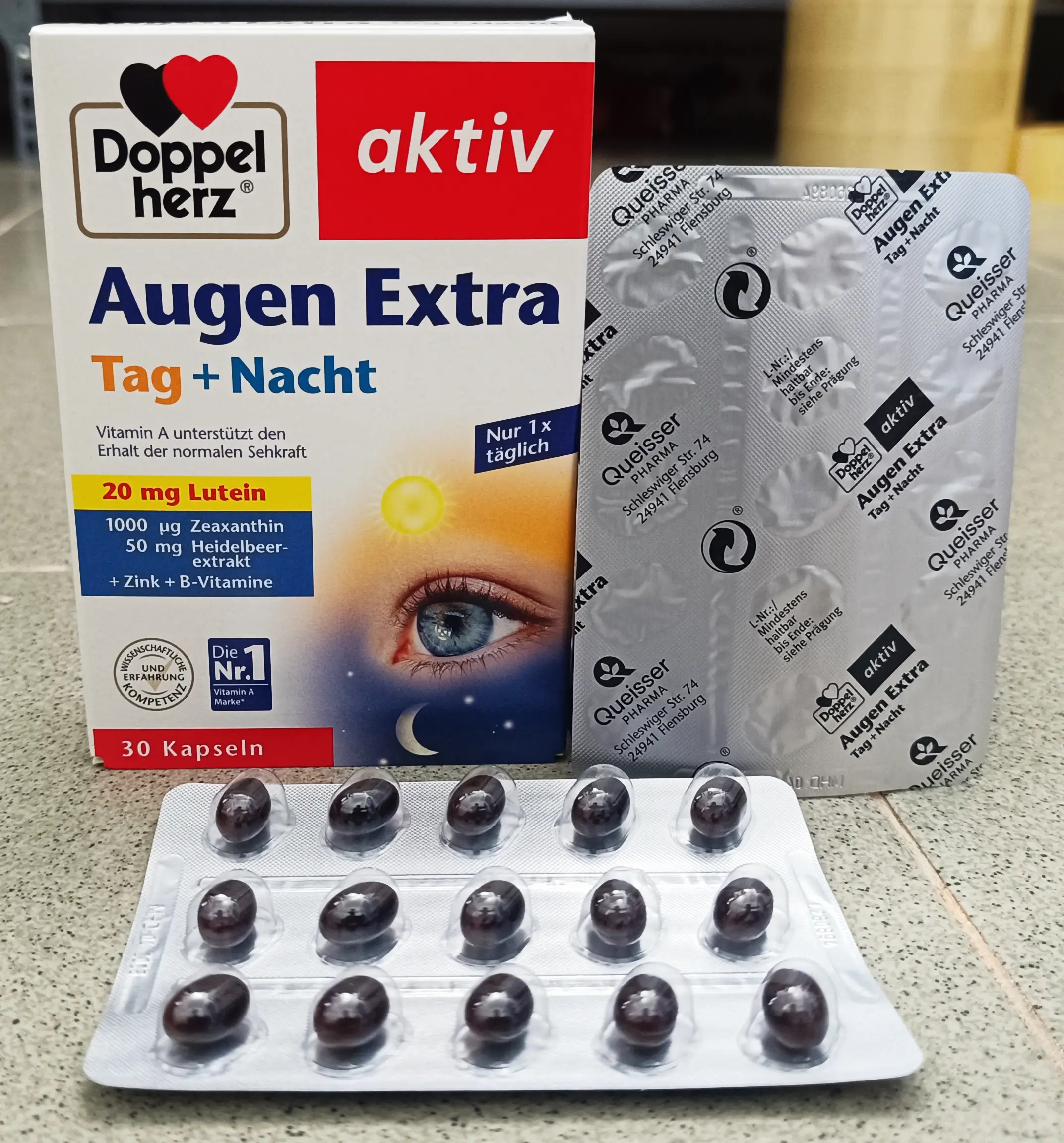 Viên uống bổ mắt Doppelherz Augen Extra Tag Nacht 30 viên của Đức Thuốc bổ mắt Augen Extra Tag Nacht 30 viên của Đức