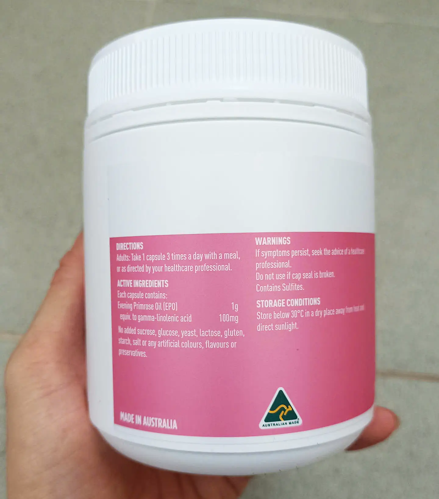 Tinh dầu hoa anh thảo Healthy Care Evening Primrose Oil 1000mg 200 viên của Úc Tinh dầu hoa anh thảo Healthy Care Úc hộp 200 viên