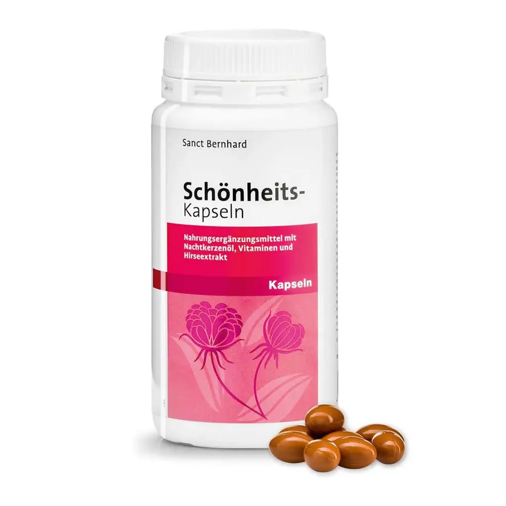 Tinh dầu hoa anh thảo Sanct Bernhard 200 viên của Đức Tinh dầu hoa anh thảo Sanct Bernhard Schonheits Kapseln 200 viên