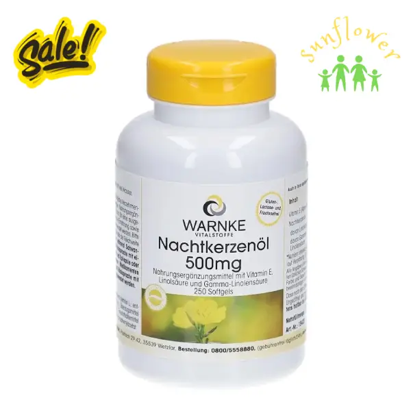 Tinh dầu hoa anh thảo Warnke Nachtkerzenol 500 mg 250 viên của Đức Tinh dầu hoa anh thảo Warnke Nachtkerzenol 500 mg 250 viên của Đức
