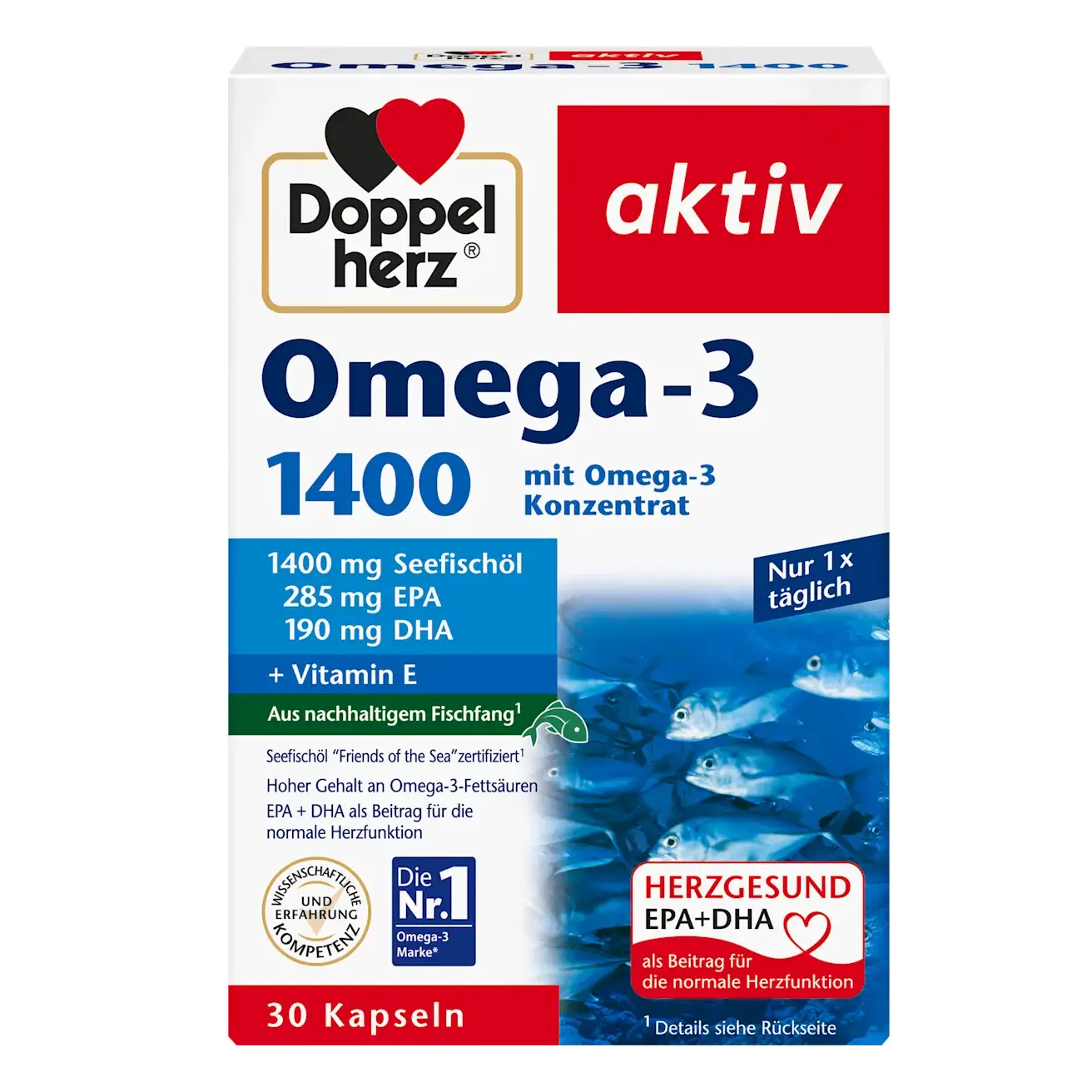 Dầu cá Doppelherz Omega-3 1400 hộp 30 viên của Đức Viên Nang Dầu Cá Doppelherz Omega-3 1400 Chính Hãng Đức