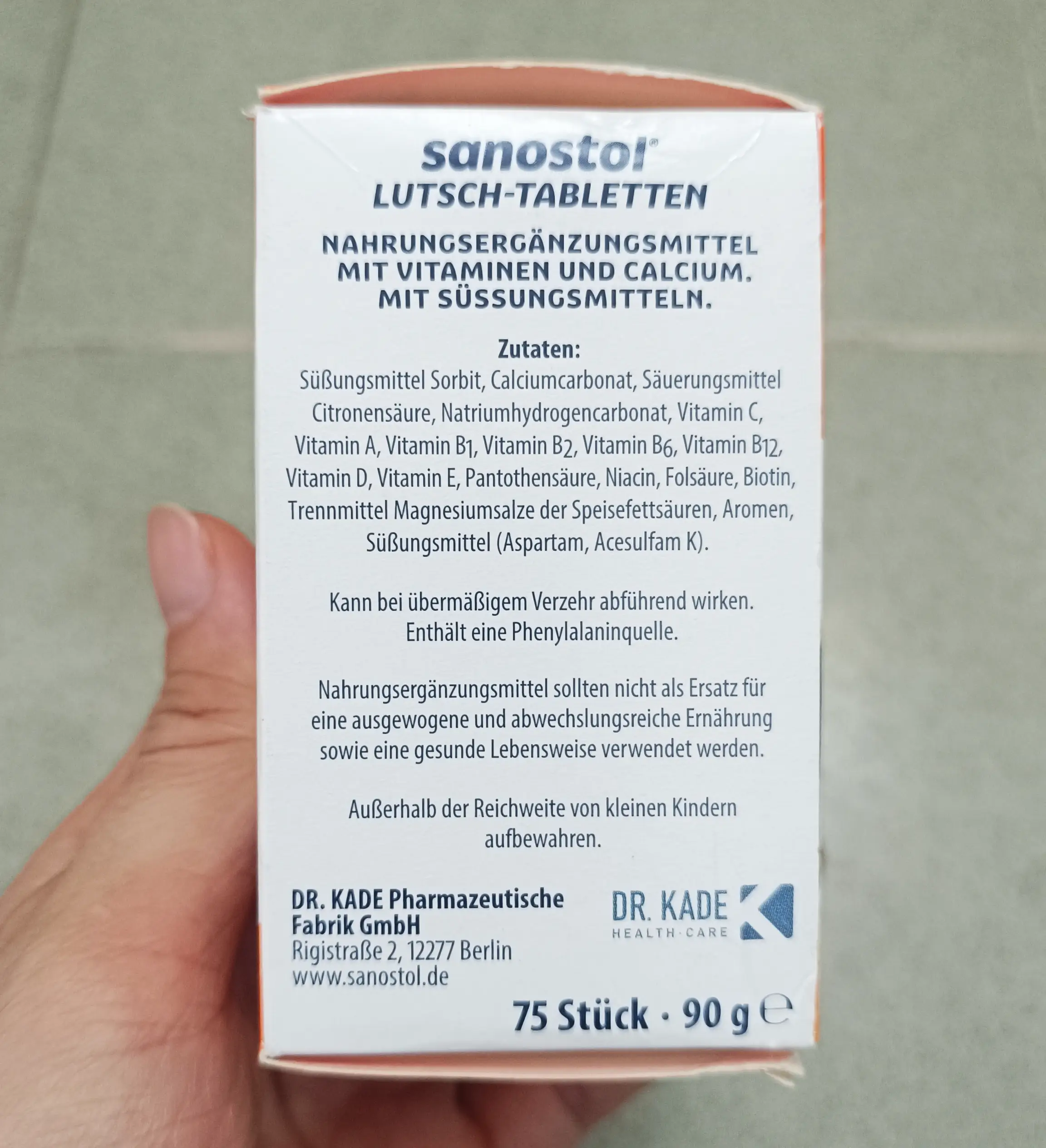 Viên ngậm Sanostol Lutsch-Tabletten 75 viên của Đức bổ sung vitamin tổng hợp và canxi Viên Ngậm Sanostol Lutschtabletten 75 Viên