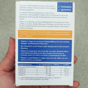 Bổ xương khớp Doppelherz Glucosamin 1200 + D3 + K + C hộp 30 viên của Đức Viên Uống Bổ Sụn Khớp Doppelherz Glucosamin 1200 + D3 + K + C