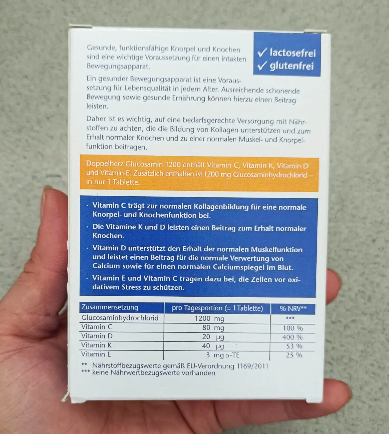 Bổ xương khớp Doppelherz Glucosamin 1200 + D3 + K + C hộp 30 viên của Đức Viên Uống Bổ Sụn Khớp Doppelherz Glucosamin 1200 + D3 + K + C