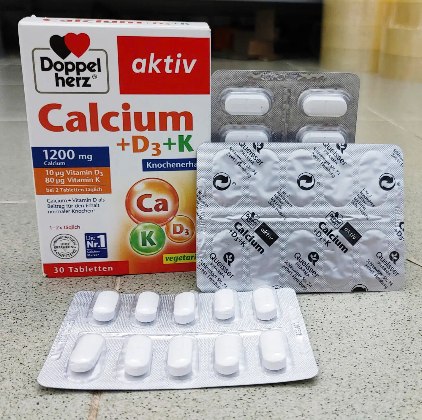 Doppelherz Calcium D3 K 1200mg 30 viên của Đức Viên Uống Bổ Sung Canxi Doppelherz Calcium 1200 + D3 + K 30 viên