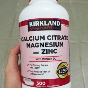 Viên Uống Canxi Magie Kẽm D3 Kirkland 500 Viên của Mỹ