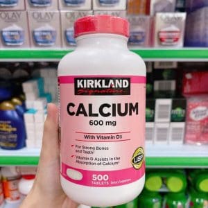 Viên bổ sung canxi Kirkland Calcium 600mg và vitamin d3 500 viên của Mỹ