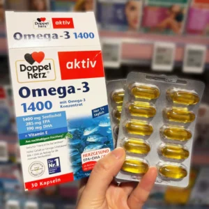 Dầu cá Doppelherz Omega-3 1400 hộp 30 viên của Đức Viên nang dầu cá Doppelherz Omega-3 1400mg, 30 viên
