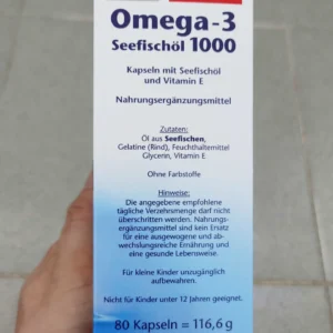 Viên nang dầu cá Doppelherz aktiv Omega-3 Seefischöl 1000mg + Vitamin E 80 viên