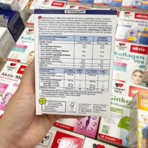 Dầu cá Mivolis Omega 3 vitamin E 1000mg 60 viên của Đức Viên nang dầu cá Mivolis Omega-3 1000 mg, 60 viên