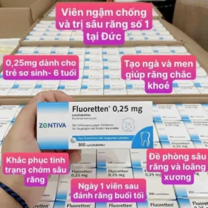 Viên ngậm chống sâu răng Fluoretten 0.25mg và 0.5mg hộp 300 viên của Đức Viên ngậm chống sâu răng Fluoretten 0,25mg