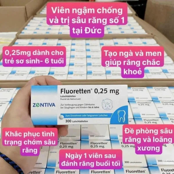 Viên ngậm chống sâu răng Fluoretten 0,25mg
