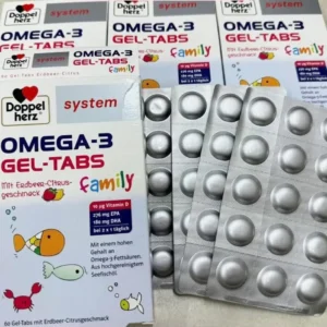 Viên nhai Doppelherz omega 3 gel tags family, 60 viên, Đức