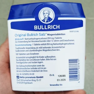 Viên uống trào ngược dạ dày Bullrich Salz hộp 180 viên của Đức Viên uống Bullrich Salz Magentabletten chống ợ nóng 180 viên