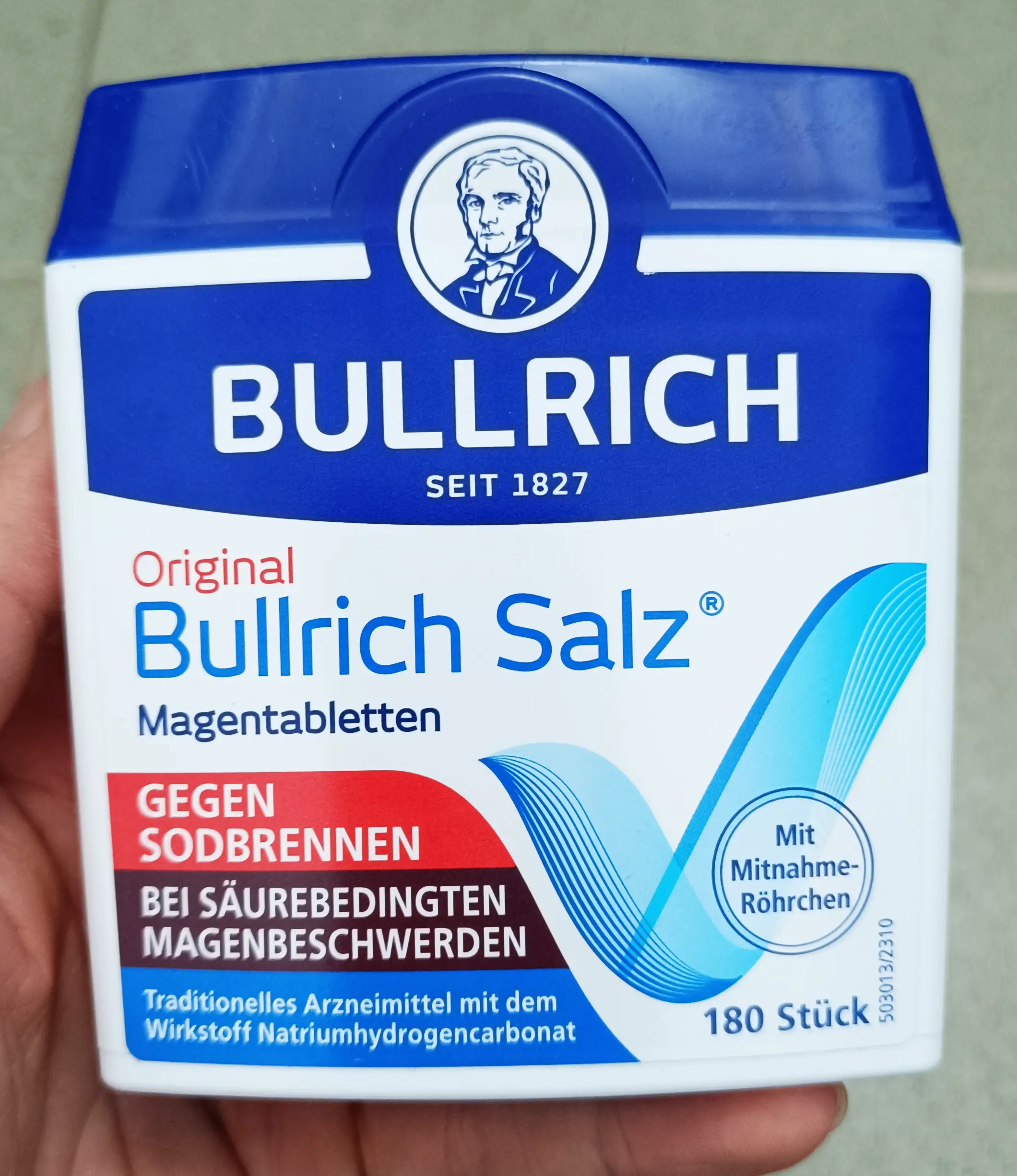 Viên uống trào ngược dạ dày Bullrich Salz hộp 180 viên của Đức Viên uống Bullrich Salz Magentabletten chống ợ nóng
