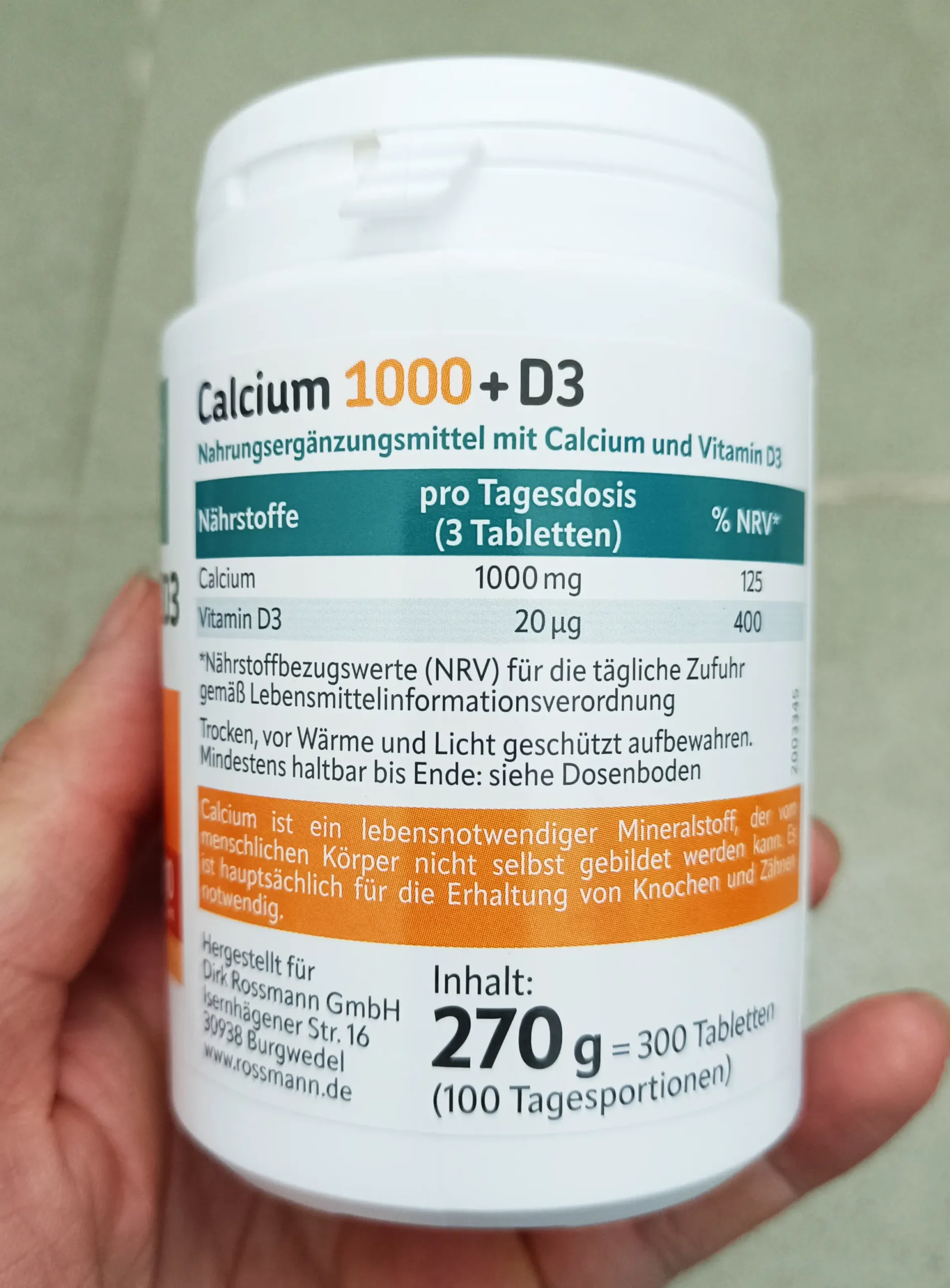 Viên uống canxi Altapharma Calcium + Vitamin D3 300 viên của Đức Viên uống Calcium 1000 + Vitamin D3 Altapharma 300 viên